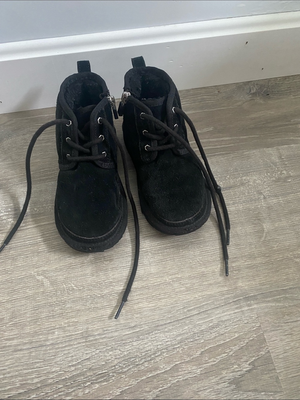 UGG Black Kids Lace-Up Ankle Boots